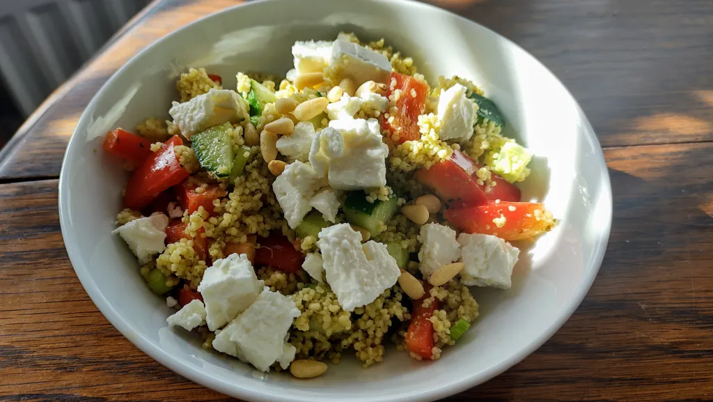 Photograph of 10-minute couscous salad.