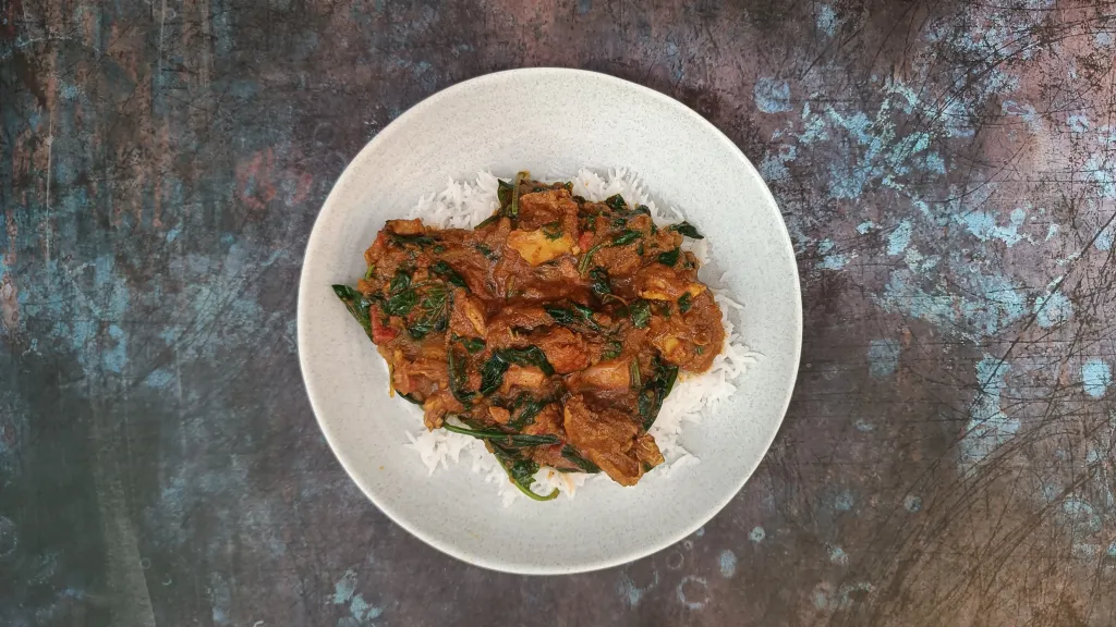 Photograph of Agra ginger chicken.