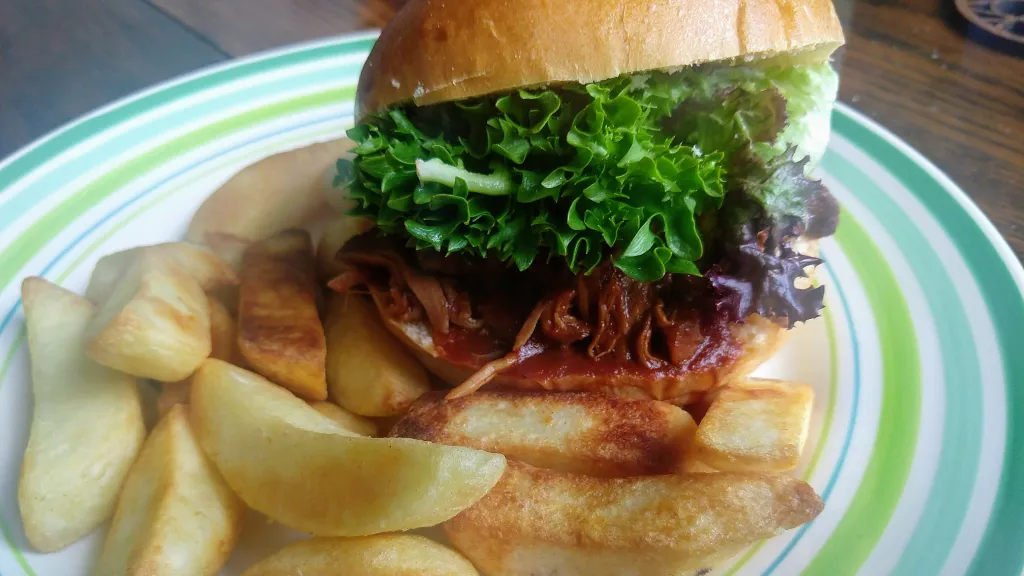 Photograph of Barbecue pulled pork.