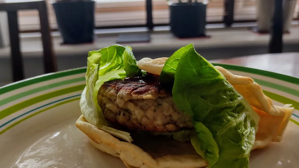 Photograph of Bean burger.