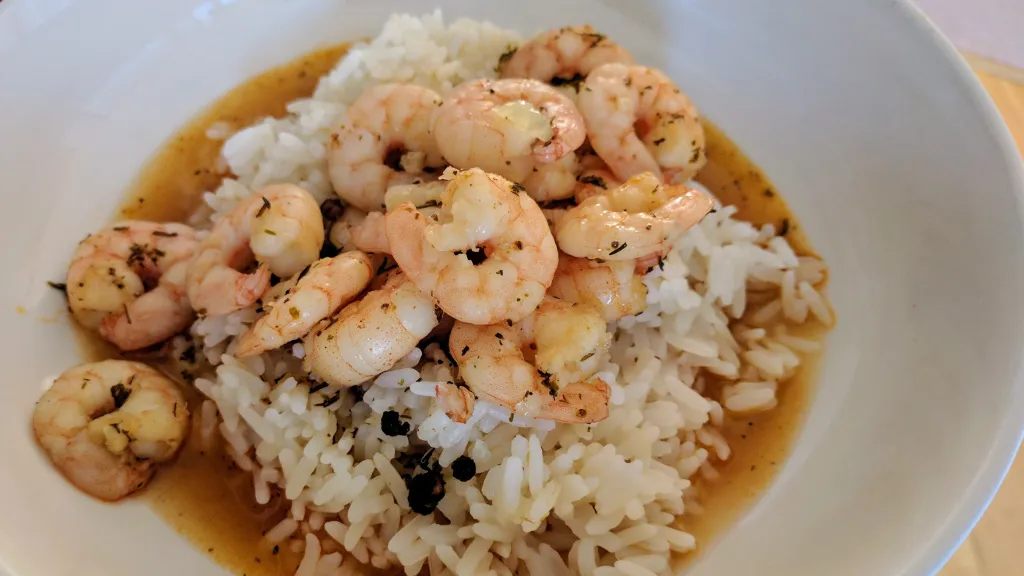 Photograph of Becker BBQ shrimp.