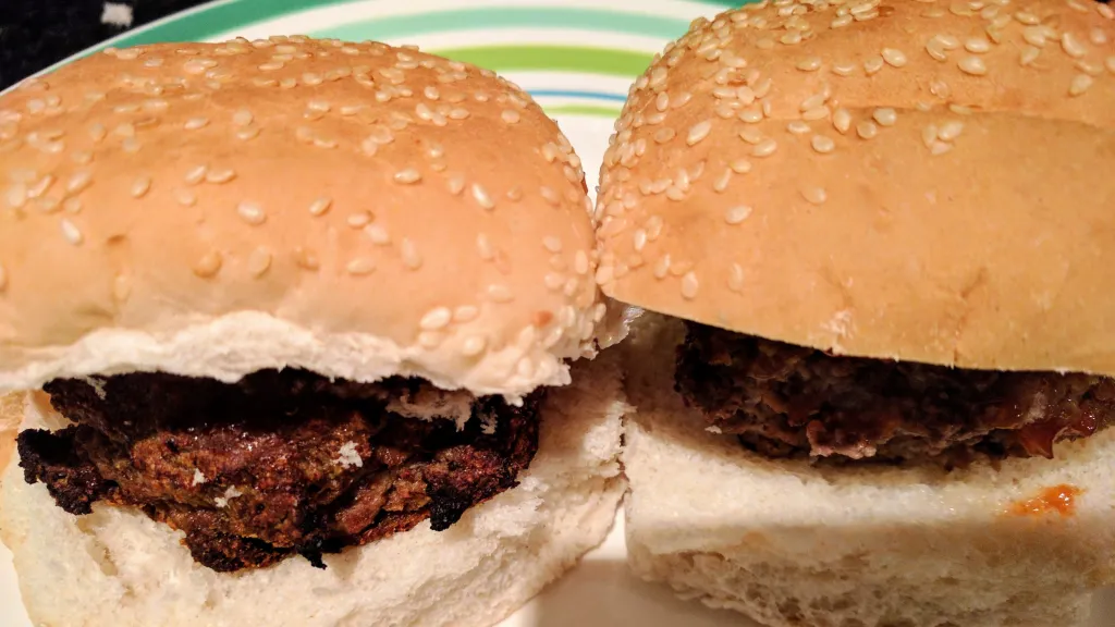 Photograph of Beef & salsa burgers.