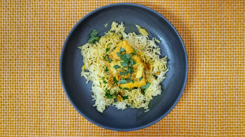 Photograph of Bengali fish curry.