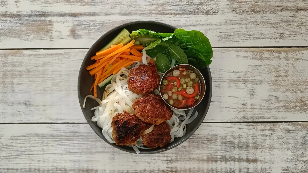 Photograph of Bun cha.