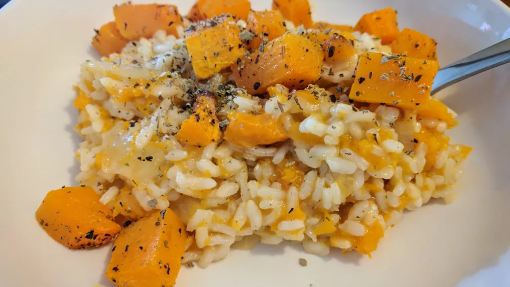 Photograph of Butternut squash & sage risotto.