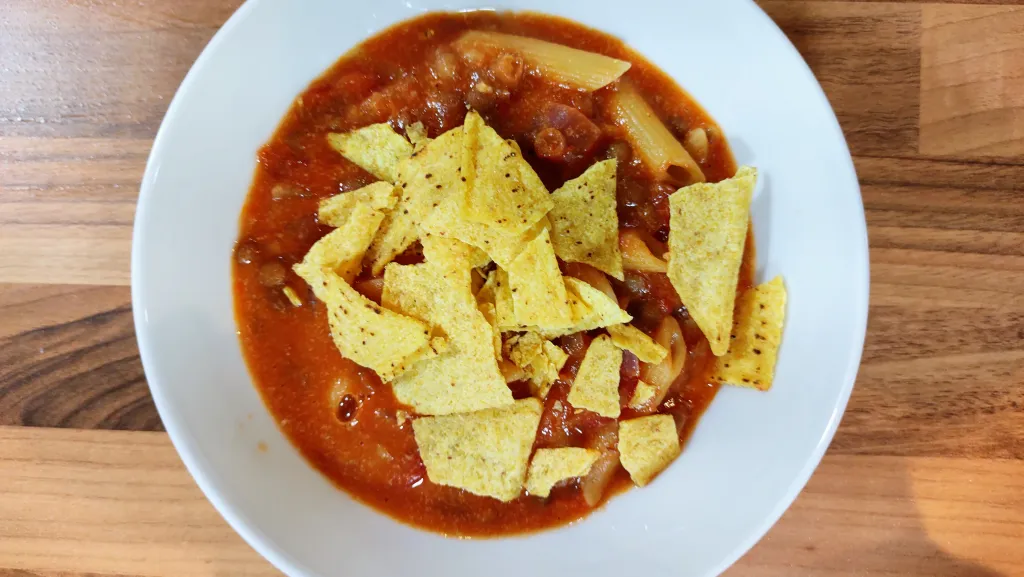 Photograph of Cheesy taco pasta.