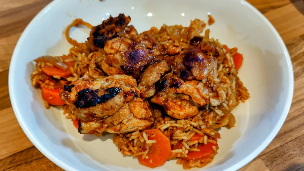 Photograph of Chicken kabsa.