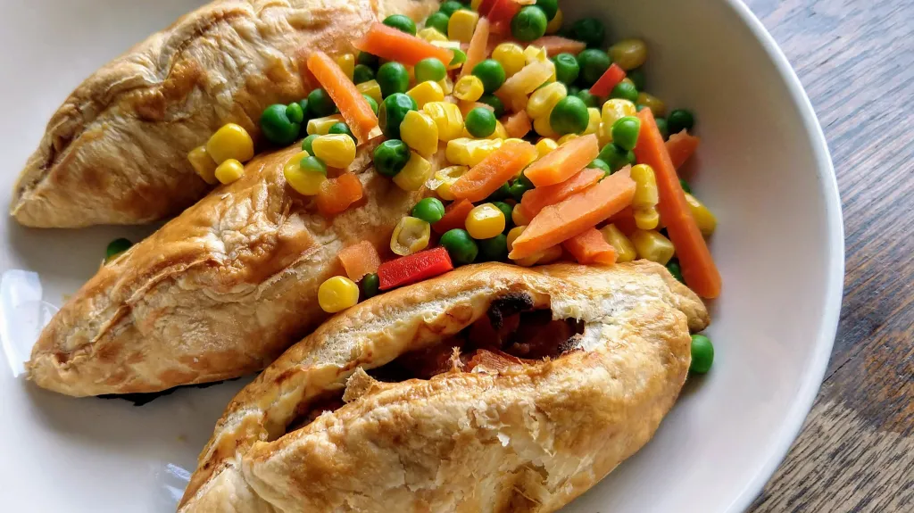 Photograph of Chilli con carne pasties.