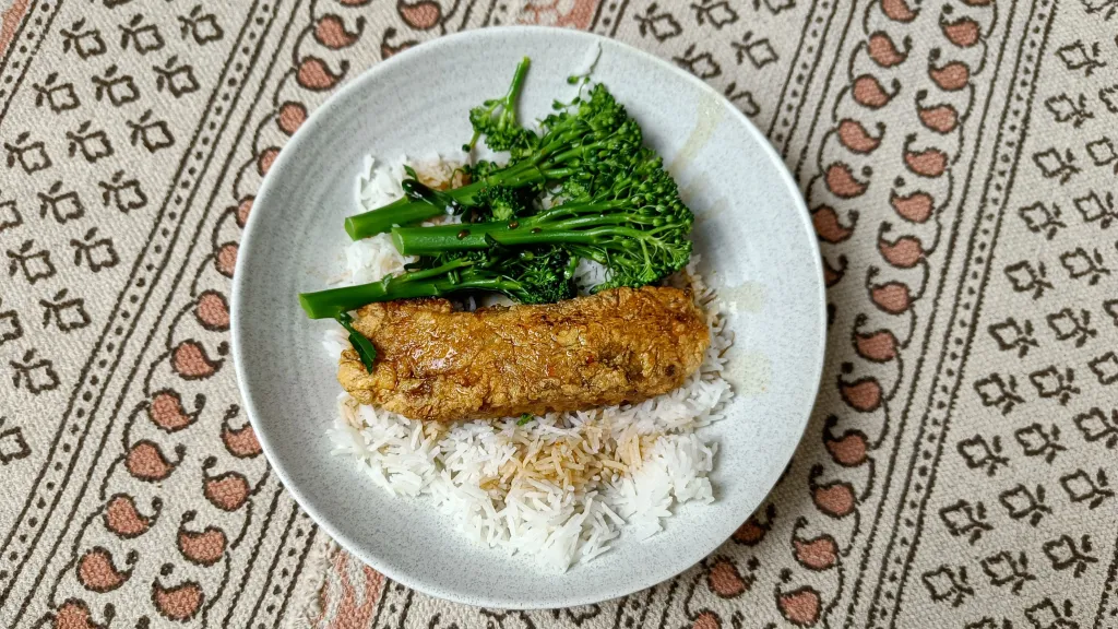 Photograph of Chinese pan fried salmon.
