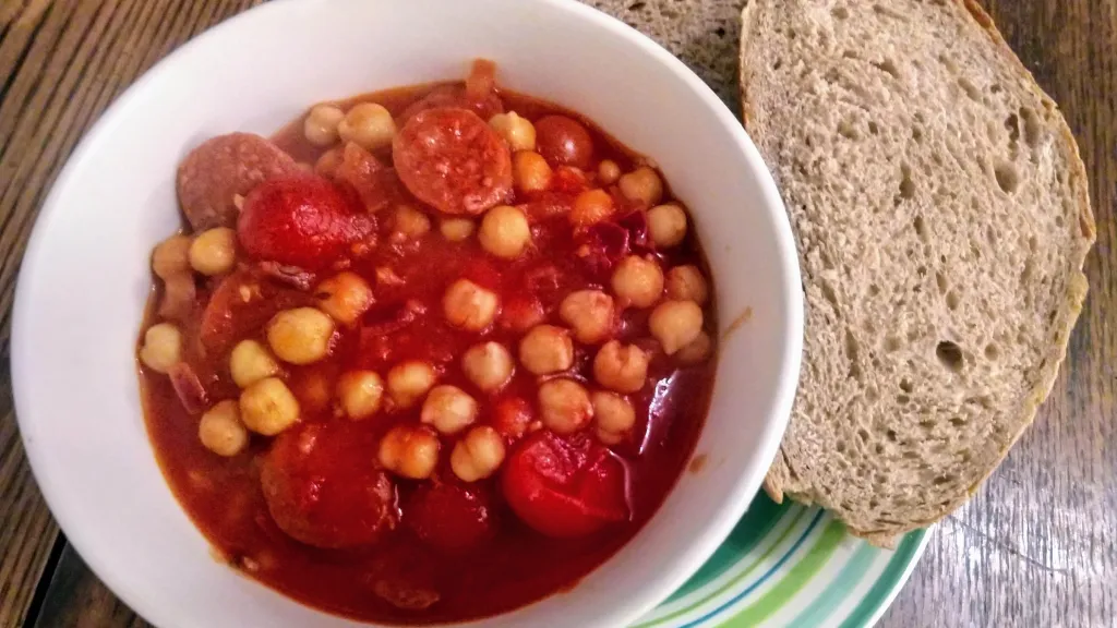 Photograph of Chorizo & chickpea stew.