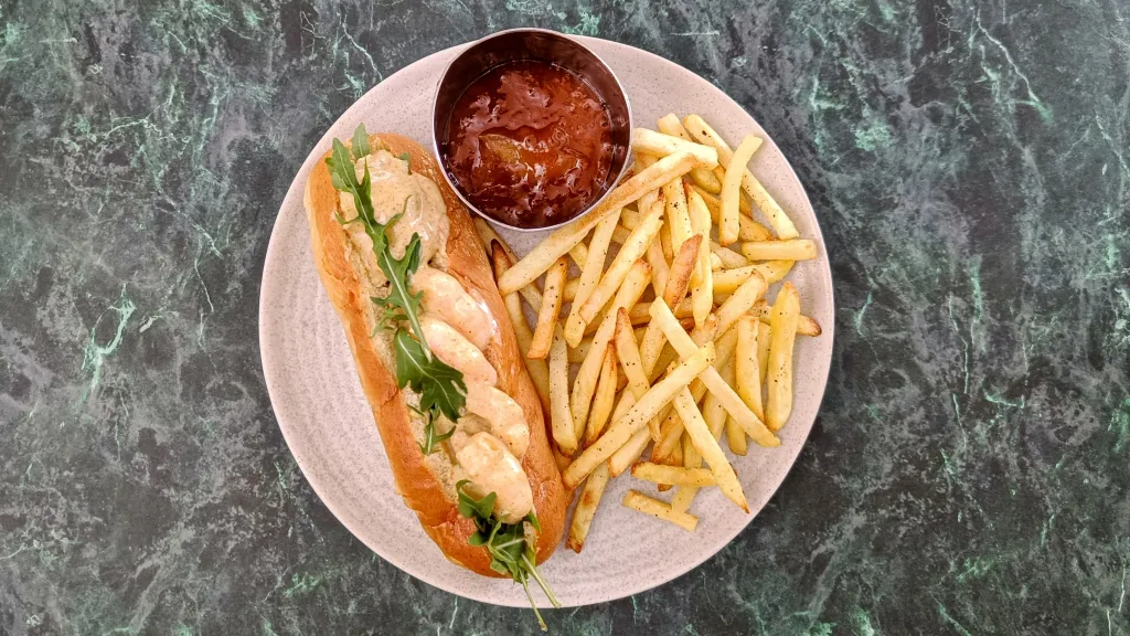 Photograph of Coronation prawn buns.