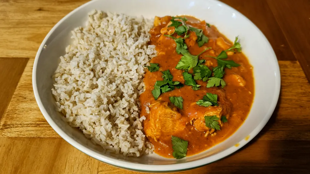 Photograph of Creamy butter chicken.
