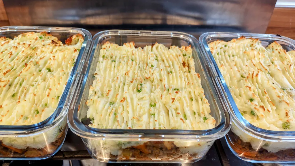 Photograph of Curried shepherd's pie.
