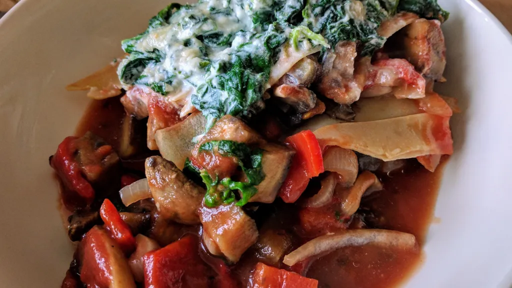 Photograph of Five-veg lasagne.