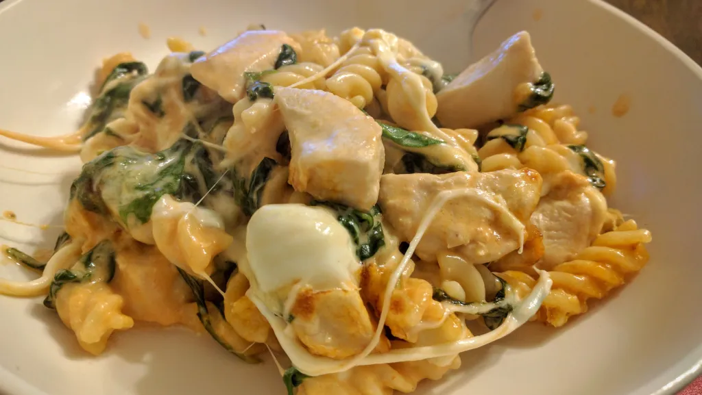 Photograph of Florentine chicken bake.