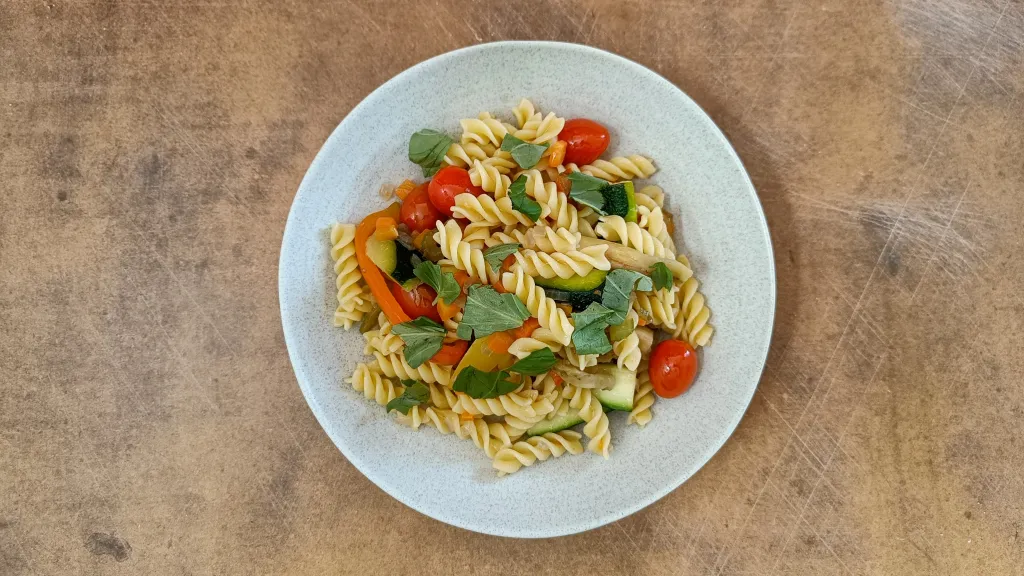 Photograph of Fusilli all’ortolana.