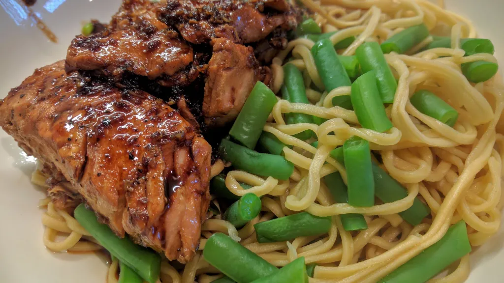 Photograph of Garlic ginger glazed salmon.