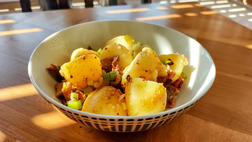 Photograph of German potato salad.
