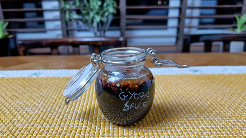 Photograph of Gyoza sauce.