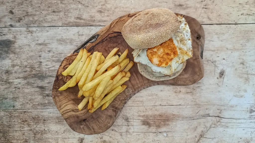 Photograph of Homemade sausage and egg mcmuffin.