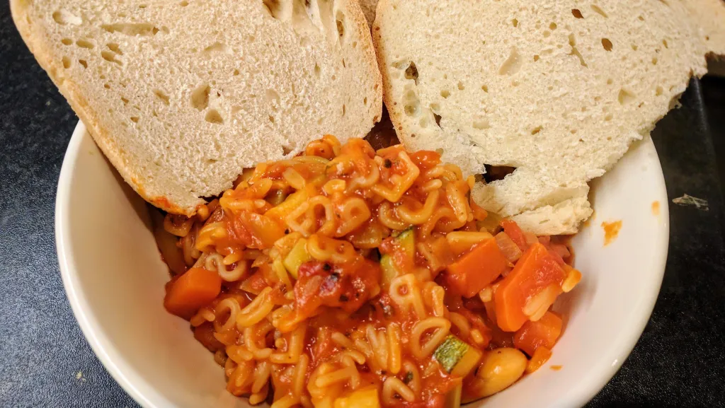 Photograph of Italian vegetable soup.