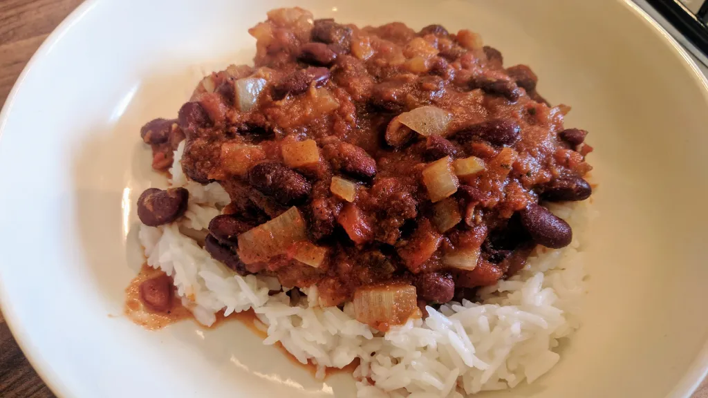 Photograph of Kidney bean curry.