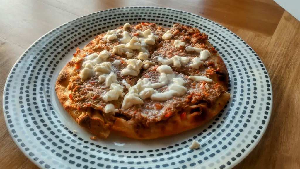 Photograph of Lebanese pizza.