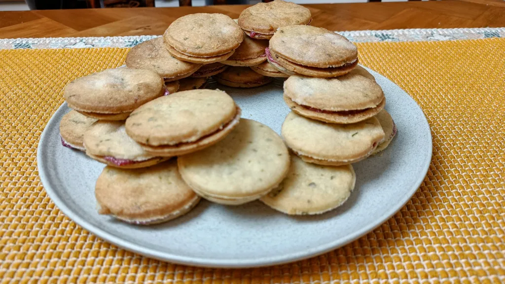 Photograph of Lemon basil shortbread.