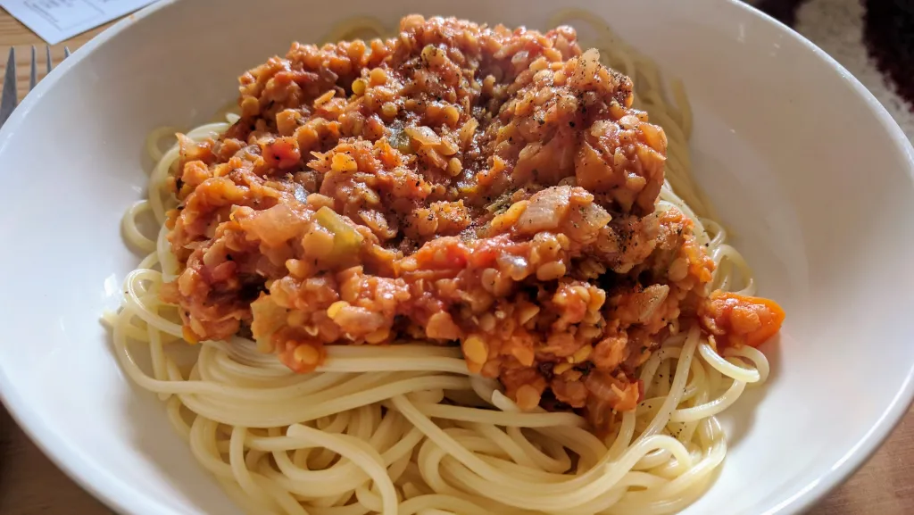 Photograph of Lentil ragu.