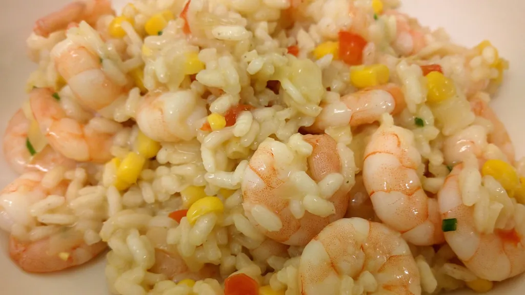 Photograph of Light and lemony prawn risotto.