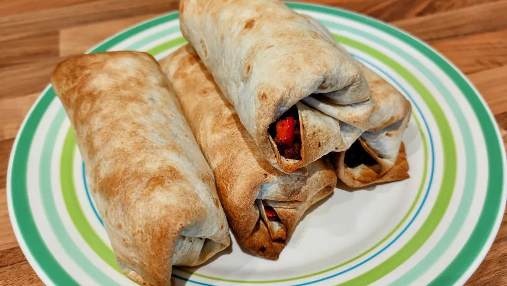 Photograph of Make-ahead freezer burritos.