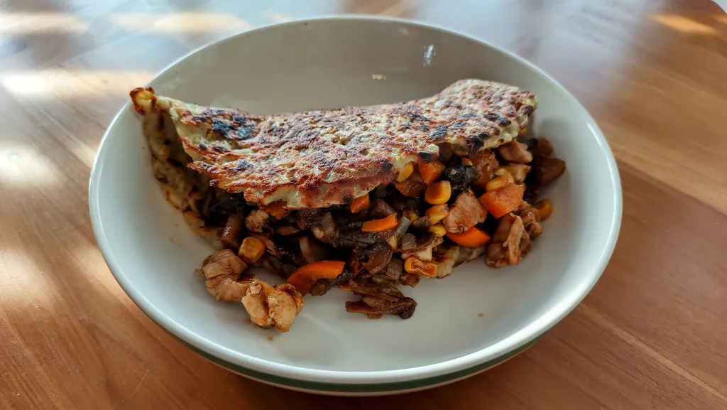 Photograph of Meat stuffed potato pancake.