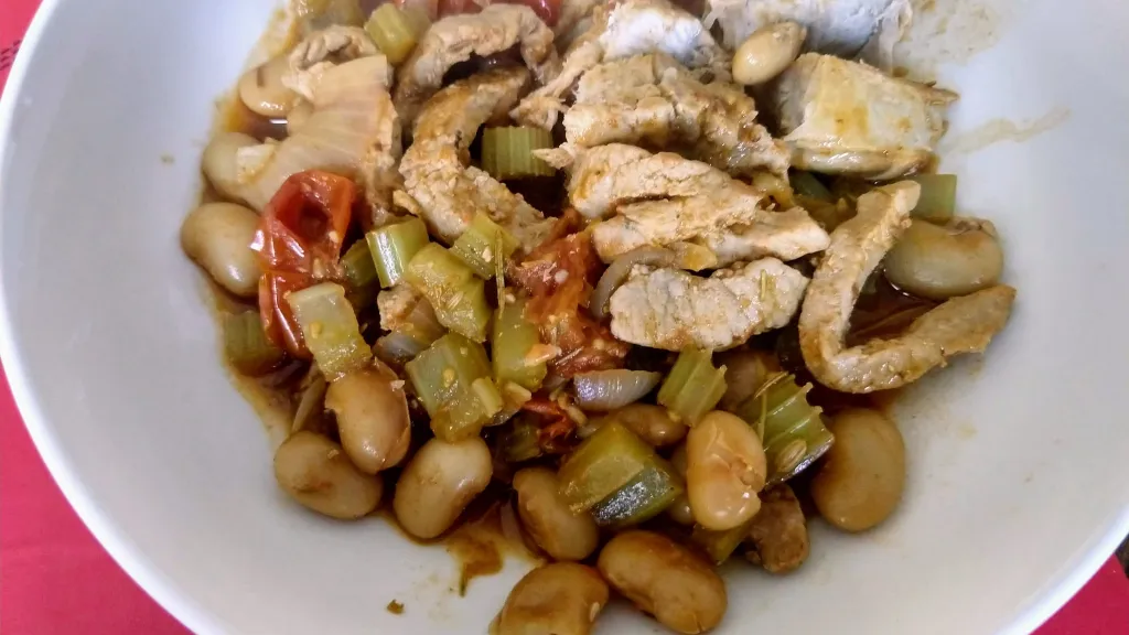 Photograph of Mediterranean pork stew.