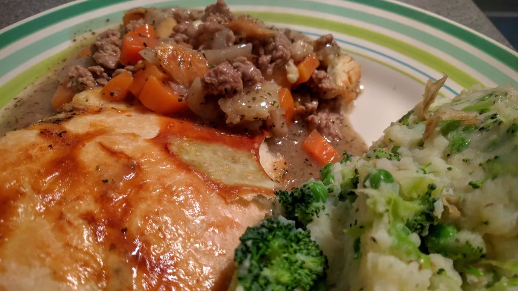 Photograph of Minted lamb pie.