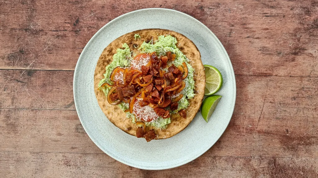 Photograph of Oaxaca tostadas.