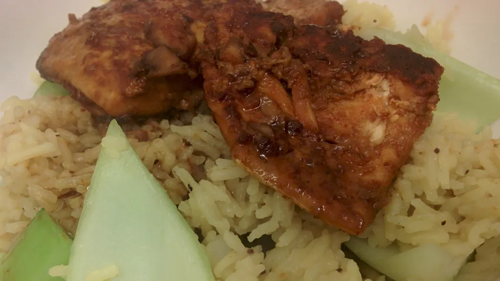 Photograph of Paprika salmon with soy & honey.