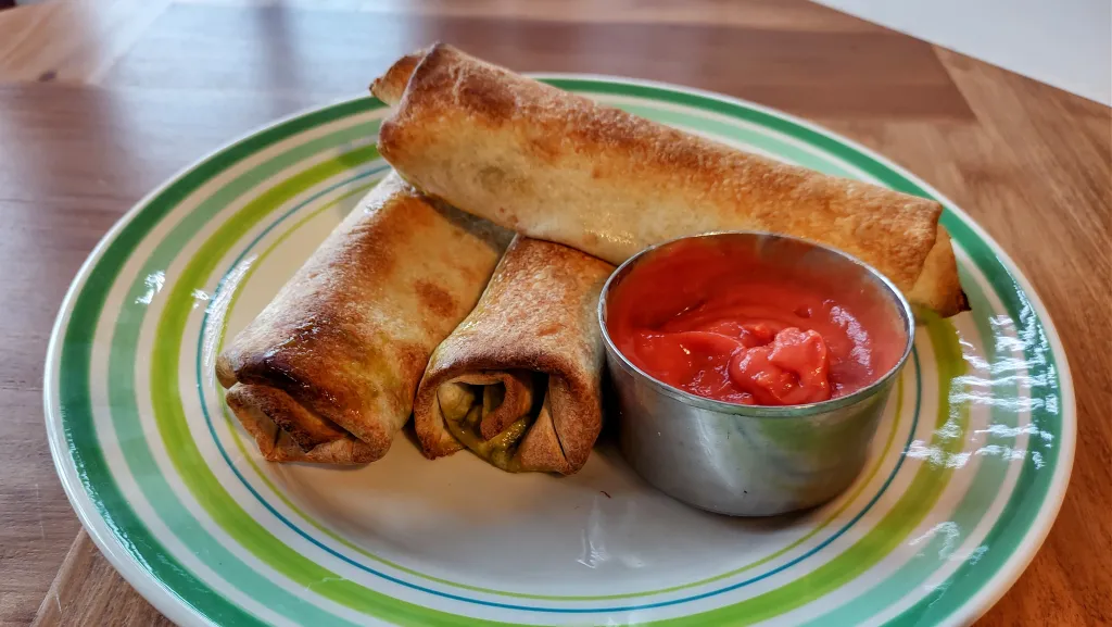 Photograph of Pesto mozzarella roll ups.