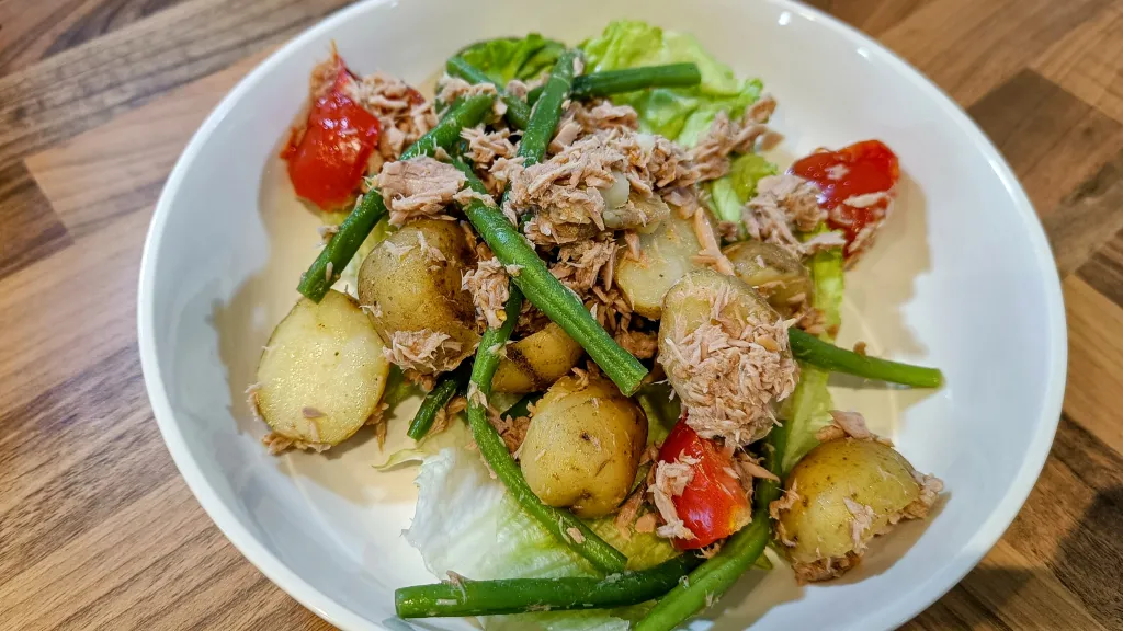 Photograph of Potato salad recipe with tuna.