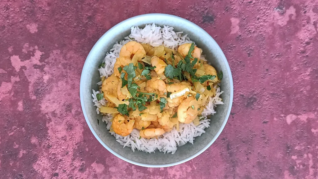 Photograph of Prawn curry.