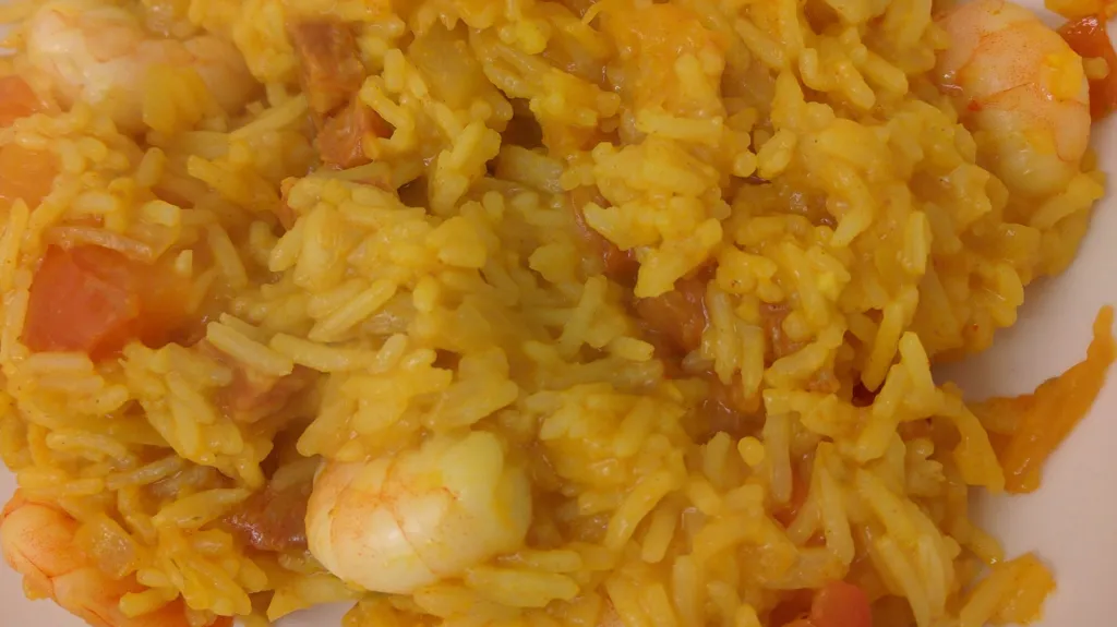 Photograph of Prawn jambalaya.