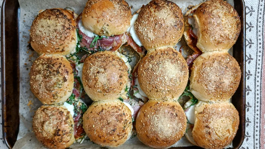 Photograph of Pull apart italian sub sliders.