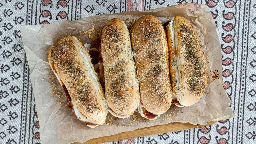 Photograph of Pull-apart meatball sliders.