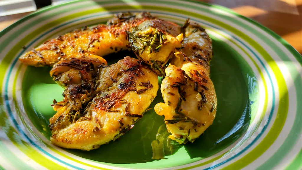 Photograph of Saffron & rosemary chicken fillets.
