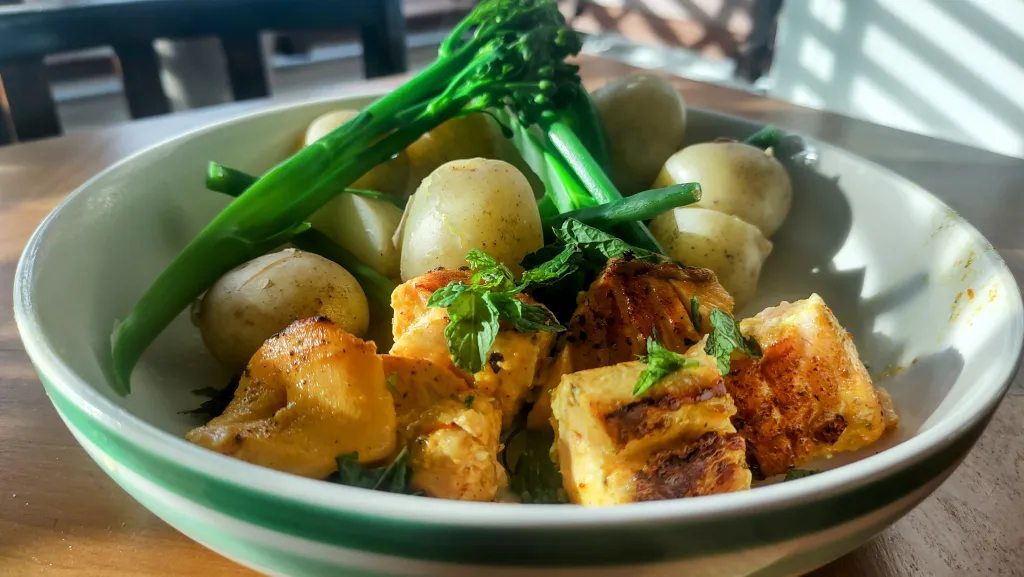 Photograph of Saffron salmon kababs.