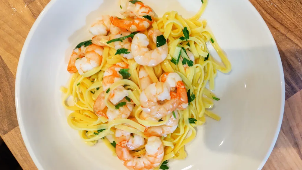 Photograph of Shrimp scampi.