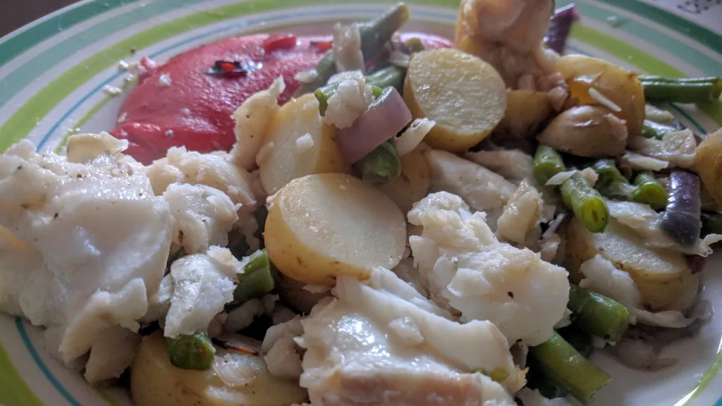Photograph of Sizzling summer cod.