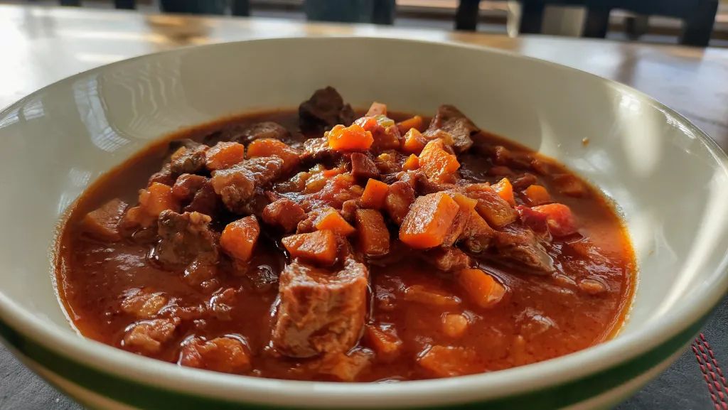 Photograph of Slow-cooked beef ragout .
