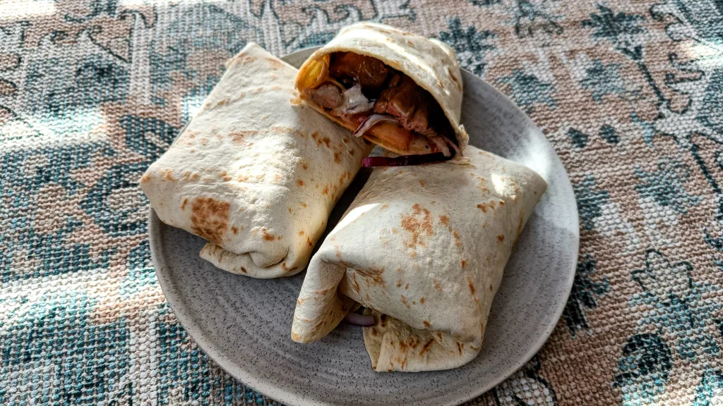 Photograph of Speedy lamb shawarma.