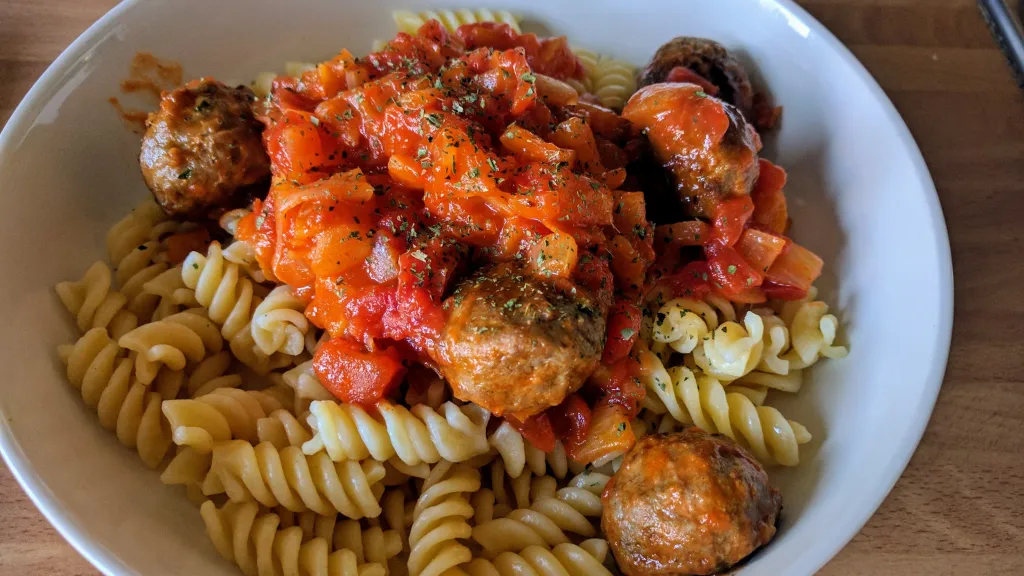 Photograph of Speedy Moroccan meatballs.
