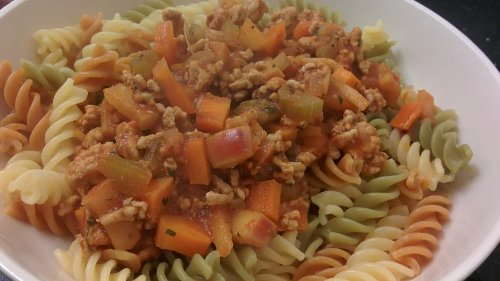 Photograph of Speedy pork bolognese.